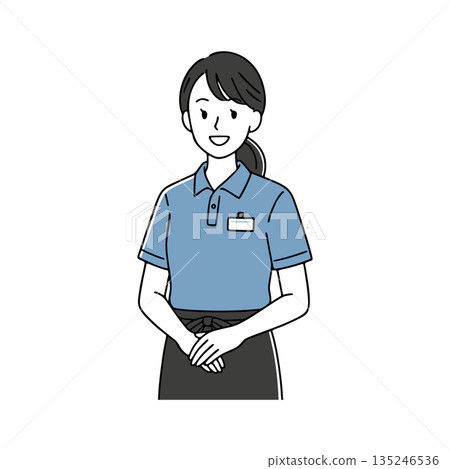超市女店員插圖 135246536