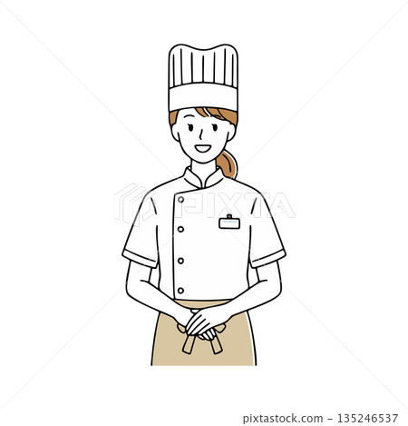 一位夫人職員的例證在麵包店的 135246537