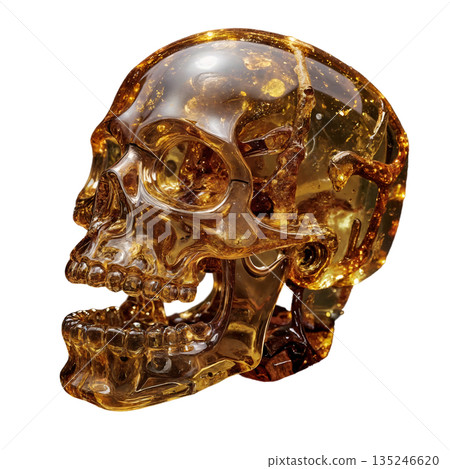 The object in the image is a decorative sculpture in the shape of a skull, which could be a decanter or an interior element 135246620