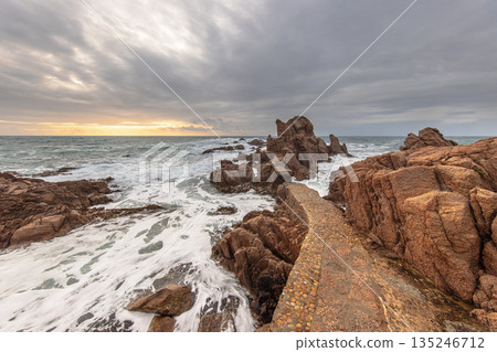 Trail through the Rocks on the coast of Mediterranean Sea Trail through the Rocks on the coast of Mediterranean Sea 135246712