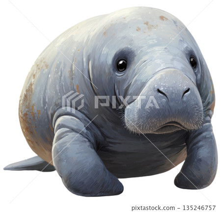 adorable manatee 135246757