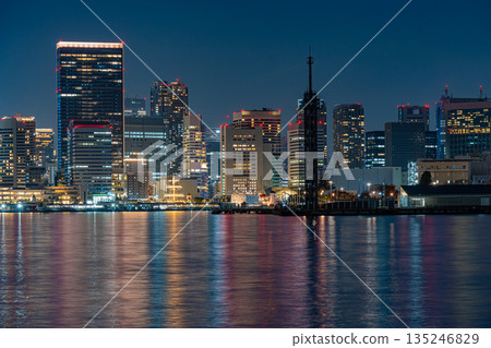 Night view of central Tokyo at dusk 135246829