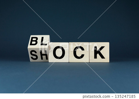 Wooden blocks with Shock and Block 135247185
