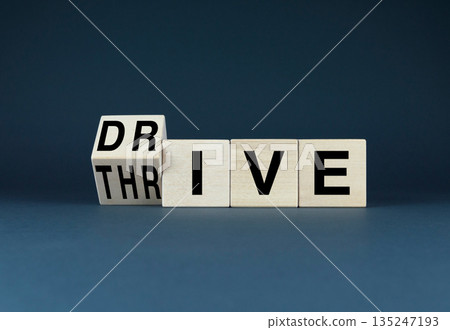Wooden blocks that spell out Drive and Thrive Wooden blocks that spell out Drive and Thrive 135247193