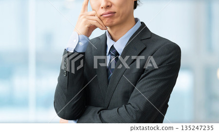 A male businessman thinking A male businessman thinking 135247235
