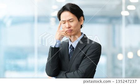 A male businessman thinking A male businessman thinking 135247237