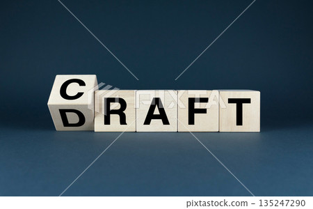 Wooden blocks spelling out the word CRAFT - Draft 135247290