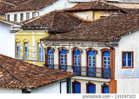 Old colonial-style houses 135247322