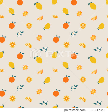 seamless pattern of lemon and orange for background, banner, wrapping, print etc, vector illustration seamless pattern of lemon and orange for background, banner, wrapping, print etc, vector illustration 135247348