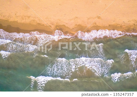Top down view of beach Top down view of beach 135247357
