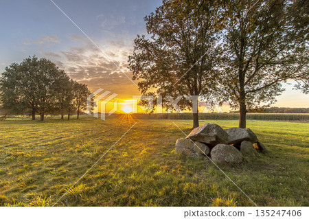 Ancient Dolmen or Hunebed 135247406