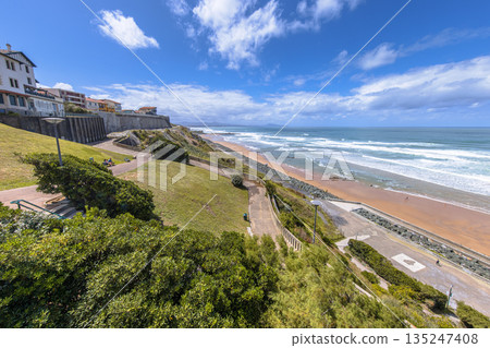 Beach of Biarritz in Southern France 135247408