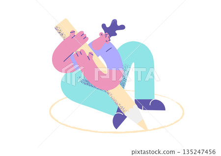 Protective personal borders and loneliness concept. Protective personal borders and loneliness concept. 135247456