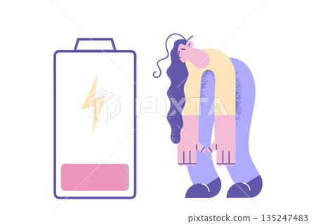 Low energy and tiredness concept. Low energy and tiredness concept. 135247483