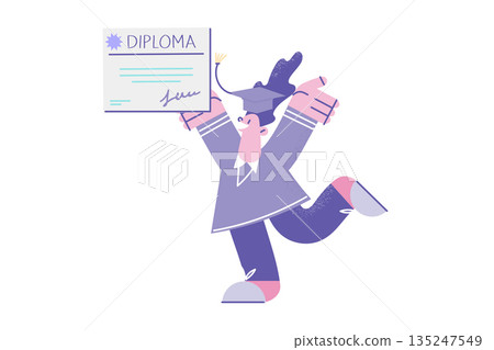 Graduation from university and education concept. Graduation from university and education concept. 135247549