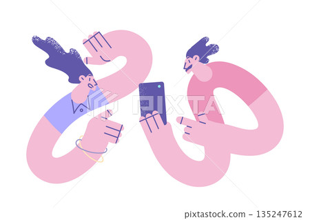 Online communication and technologies concept 135247612