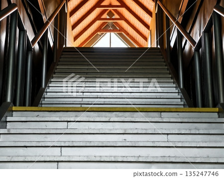 elegant modern staircase with symmetry, contemporary stylish staircase showcasing symmetry design elegant modern staircase with symmetry, contemporary stylish staircase showcasing symmetry design 135247746
