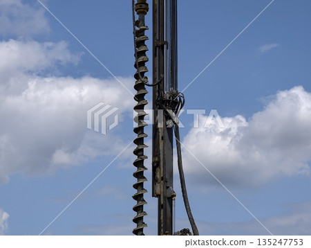 large spiral drill, abstract metallic spiral pattern used in construction and industrial large spiral drill, abstract metallic spiral pattern used in construction and industrial 135247753