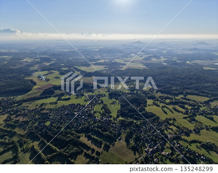 Regional Land Overview, Distinct Aerial Landscape Imagery, Highresolution View Of Land Divisions 135248299