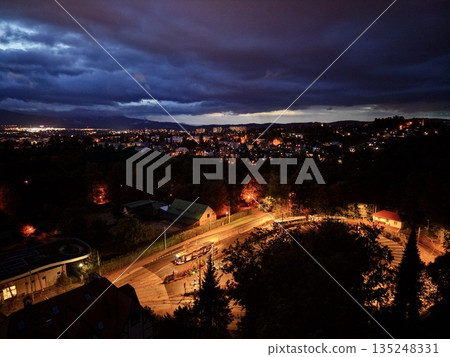 Flowing Traffic Beneath Glowing Barriers, Dynamic Scene Combining Urban Activity With Natural Elements Flowing Traffic Beneath Glowing Barriers, Dynamic Scene Combining Urban Activity With Natural Elements 135248331