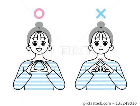 一組女性擺出圓形姿勢的插圖 135249010