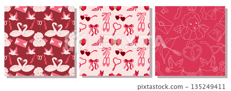 Valentines Day Poster Set. 135249411