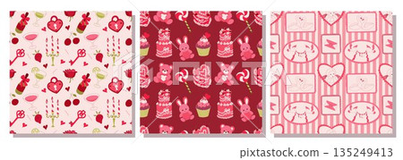 Valentine Seamless Patterns. 135249413