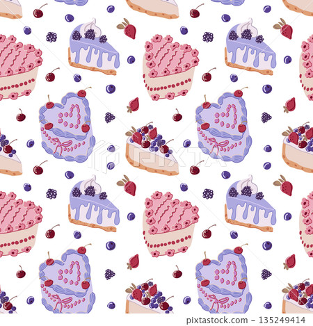 Sweet Hearts Cake Pattern 135249414