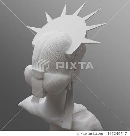 Gypsum Statue of Liberty - 3D illustration Gypsum Statue of Liberty - 3D illustration 135249747