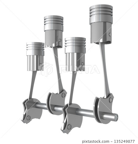 Four cylinder car engine isolated on white background 135249877