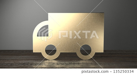 Geometrical truck shape on wooden desks Geometrical truck shape on wooden desks 135250334