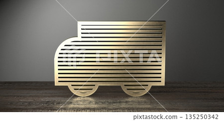 Geometrical truck shape on wooden desks Geometrical truck shape on wooden desks 135250342