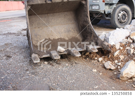 background of real construction, elements and tools disorder 135250858