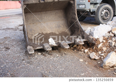 background of real construction, elements and tools disorder 135250859