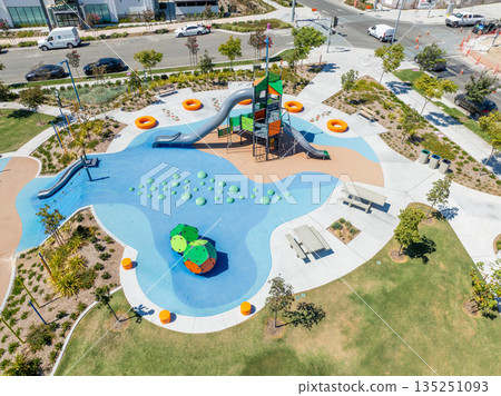 Aerial view of community playground in south San Diego, Chula Vista Aerial view of community playground in south San Diego, Chula Vista 135251093