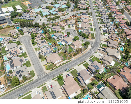 Aerial view of Yucaipa city, in San Bernardino County, California, United States Aerial view of Yucaipa city, in San Bernardino County, California, United States 135251095