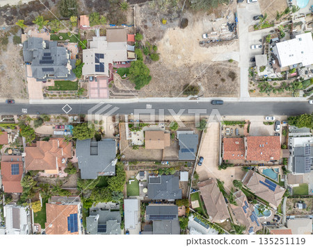 Aerial view of Del Mar town in San Diego, California 135251119