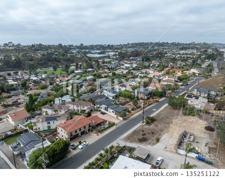 Aerial view of Del Mar town in San Diego, California Aerial view of Del Mar town in San Diego, California 135251122