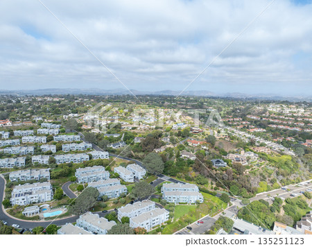 Aerial view of Del Mar town in San Diego, California 135251123