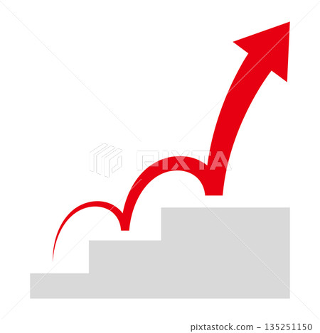 Arrow to jump up stairs Arrow to jump up stairs 135251150
