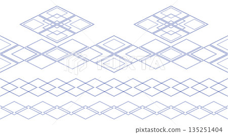 Set of dotted lines rhomb design element. Light blue geometric element. Blue seamless border. Fantasy ornament for decor clothes, textile, cards. Set of dotted lines rhomb design element. Light blue geometric element. Blue seamless border. Fantasy ornament for decor clothes, textile, cards. 135251404