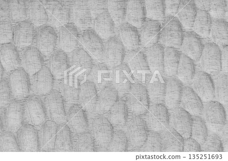 White painted wooden surface with carved texture pattern and natural wood grain background 135251693