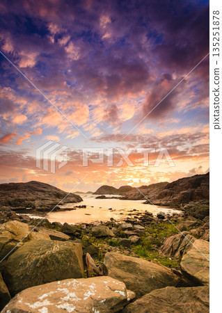 Coastline at sunset in Norway Coastline at sunset in Norway 135251878