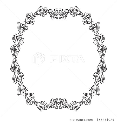 Circular retro ornate engraved frame vector illustration 135251925