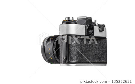 Classic vintage photo camera for creative projects isolated on white 135252631