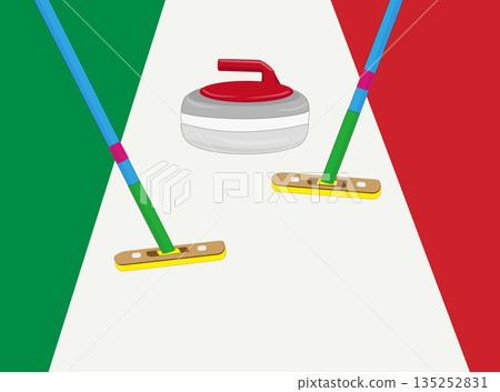 Illustration of the winter sports curling competition. 135252831