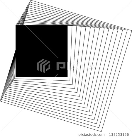 Square frame flowing line with blending for logo, symbol, badges 135253136