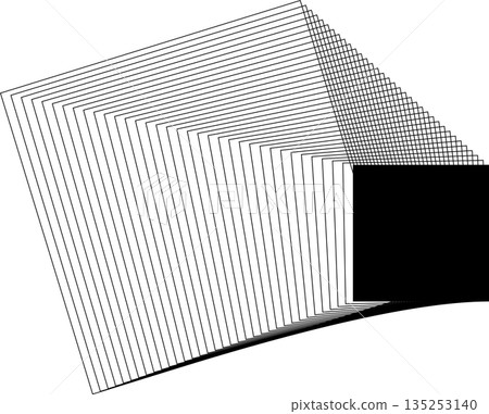 Square frame flowing line with blending for logo, symbol, badges 135253140
