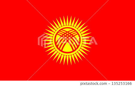 National Flag of Kyrgyz. Kyrgyzstan republic flag icon template. Flag of Kyrgyz badge, button. Kyrgyzstan flag symbol official colours. National Flag of Kyrgyz. Kyrgyzstan republic flag icon template. Flag of Kyrgyz badge, button. Kyrgyzstan flag symbol official colours. 135253166