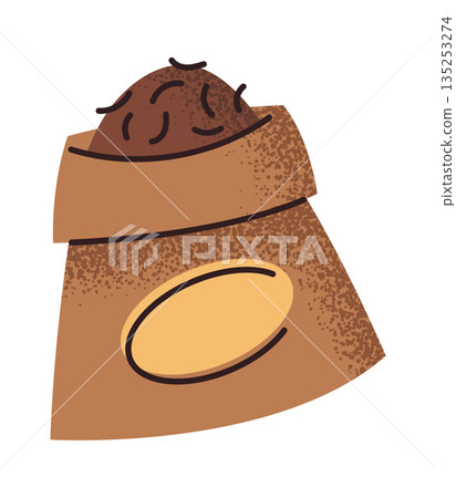 Dried black tea burlap sack 135253274